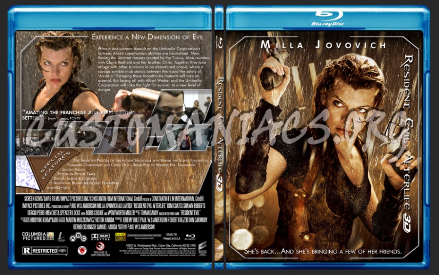 Resident Evil Afterlife 3D blu-ray cover