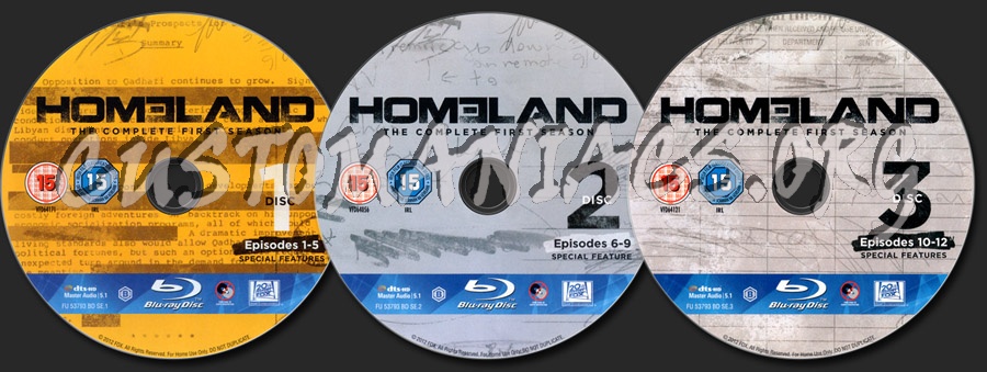 Homeland Season 1 blu-ray label