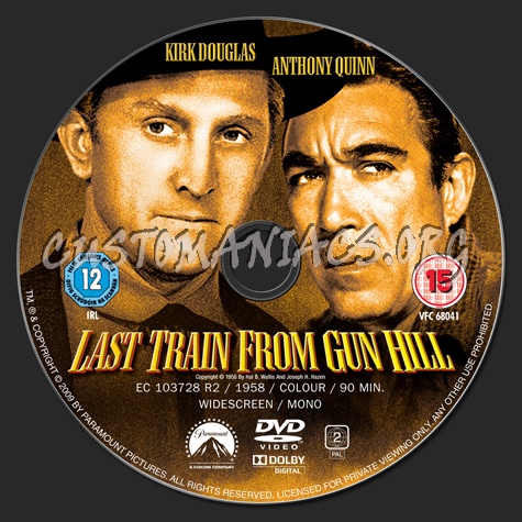 Last Train From Gun Hill dvd label