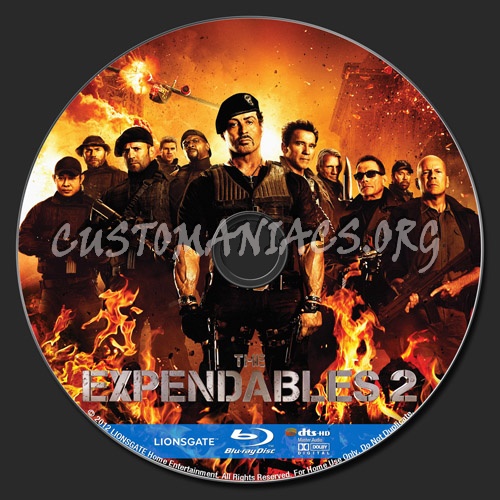 Expendables 2 blu-ray label