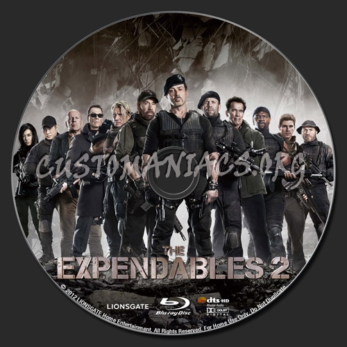 Expendables 2 blu-ray label