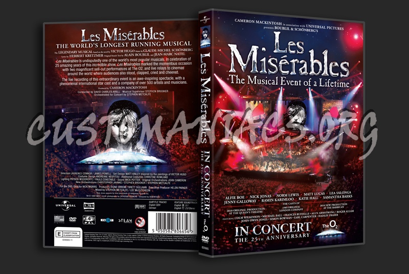 Les Miserables: In Concert dvd cover