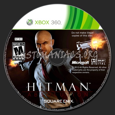 Hitman Absolution dvd label