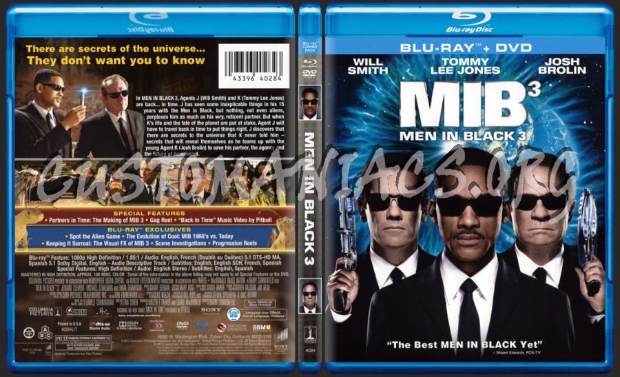 Men In Black 3 blu-ray cover