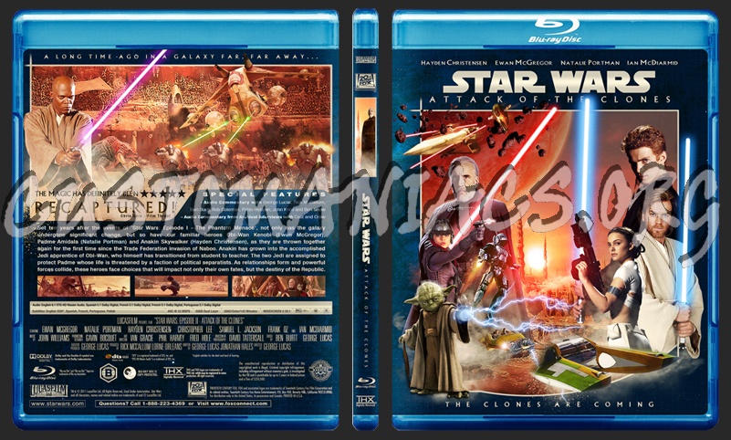 Star Wars : Episode II - Attack Of The Clones blu-ray cover