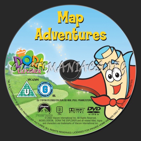 Dora the Exporer: Map Adventures dvd label
