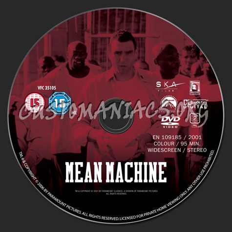 Mean Machine dvd label