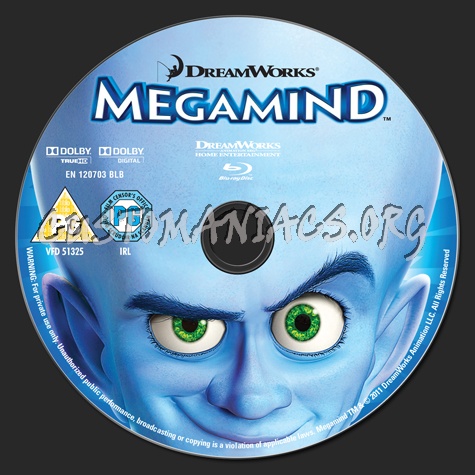 Megamind blu-ray label