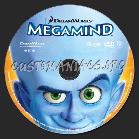 Megamind dvd label