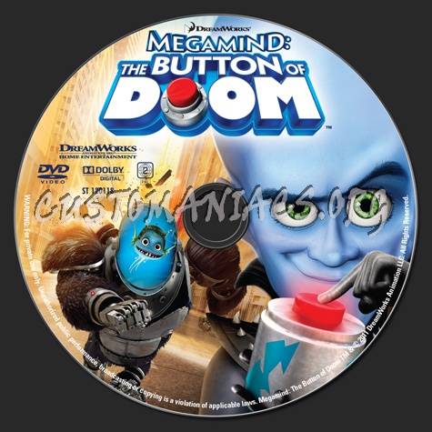 Megamind The Button of Boom dvd label