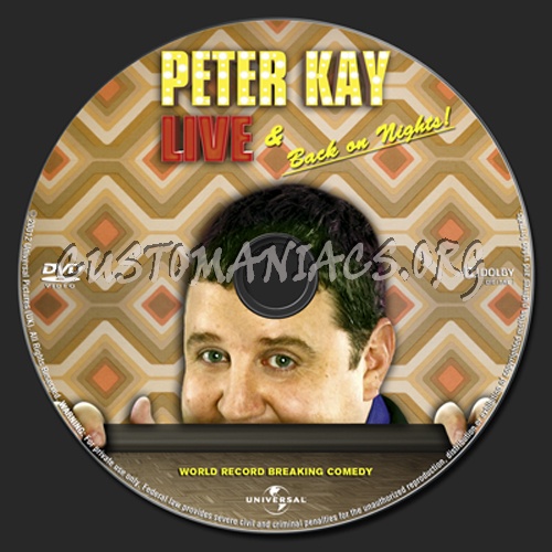 Peter Kay: Live & Back on Nights dvd label