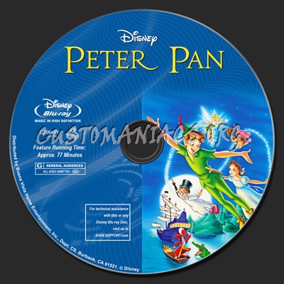 Peter Pan (1953) blu-ray label