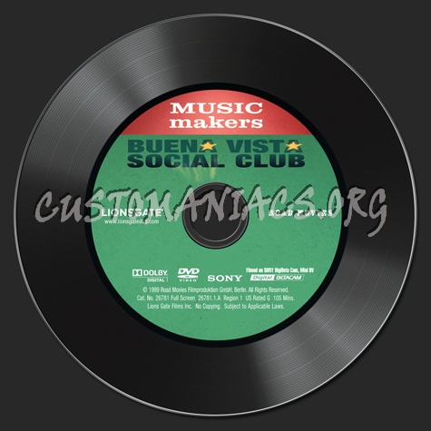 Music Makers Buena Vista Social Club dvd label