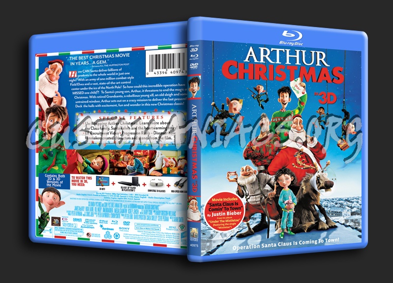 Arthur Christmas 3D blu-ray cover