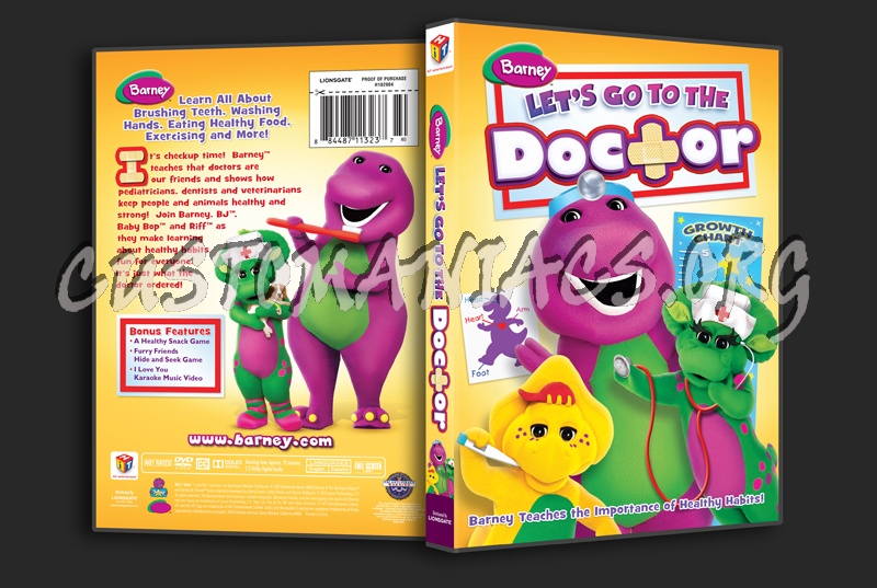 Barney Let's Go To The Doctor dvd cover