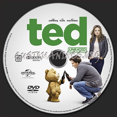 Ted ( Unrated ) dvd label