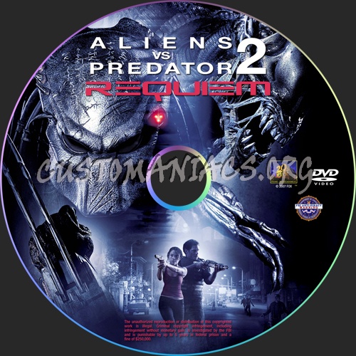 Aliens vs Predator 2 Requiem dvd label