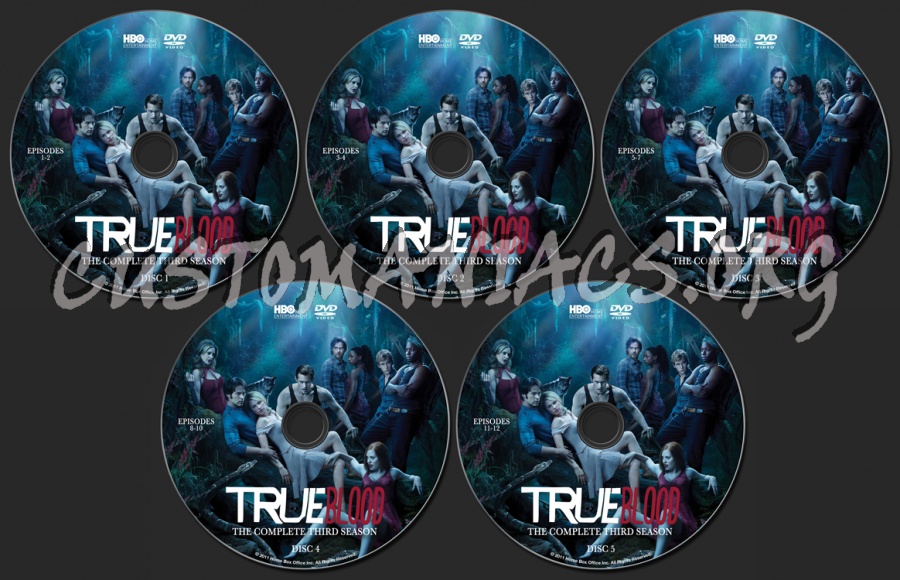 True Blood Season 3 dvd label