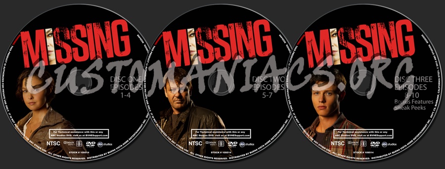 Missing Season 1 dvd label