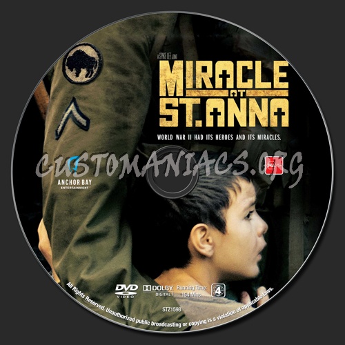 Miracle At St. Anna dvd label