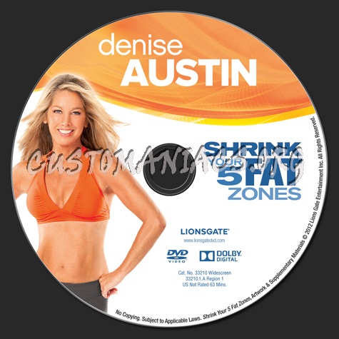 Denise Austin Shrink Your 5 Fat Zones dvd label
