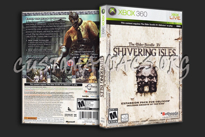 The Elder Scrolls IV Shivering Isles dvd cover
