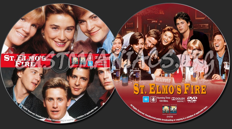 St. Elmo's Fire dvd label