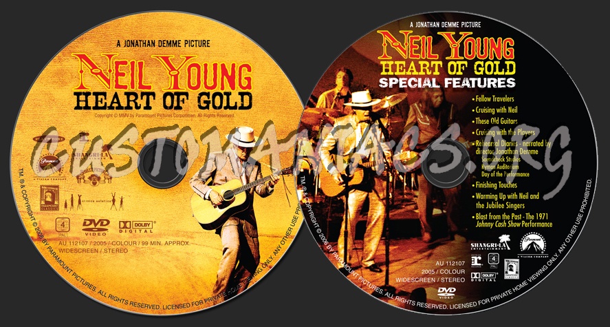Neil Young Heart of Gold dvd label
