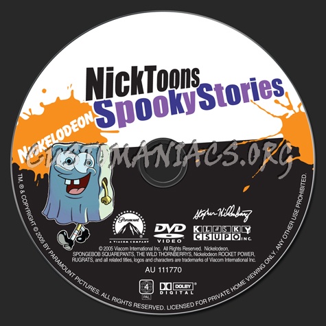 Nick Toons Spooky Stories dvd label