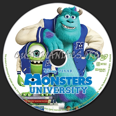 Monsters University dvd label