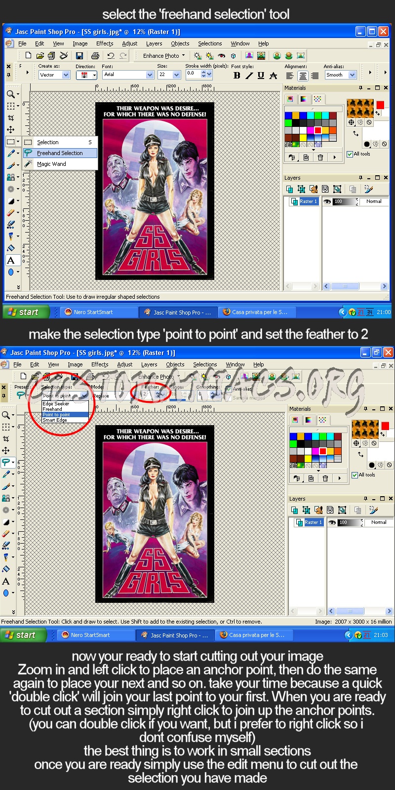 Cutting out an image in PaintShop Pro 