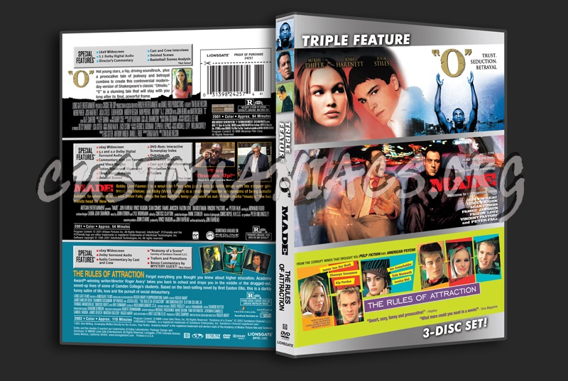 O / Made / The Rules of Attraction dvd cover