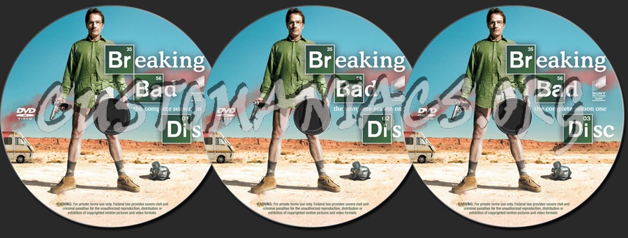 Breaking Bad all 5 seasons dvd label