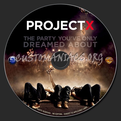 Project X (2012) blu-ray label