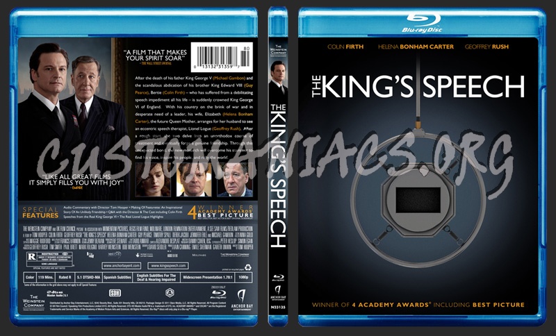 The King's Speech blu-ray cover