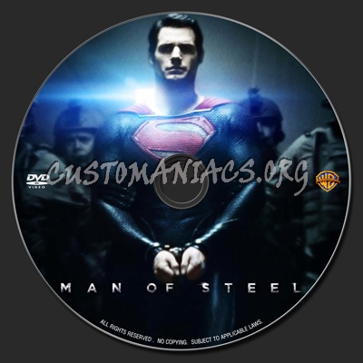 Man Of Steel (2013) dvd label