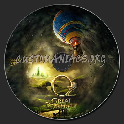 Oz : The Great And Powerful (2013) dvd label