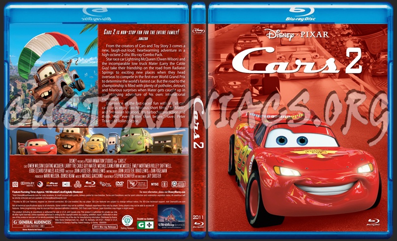 Cars 2 blu-ray cover