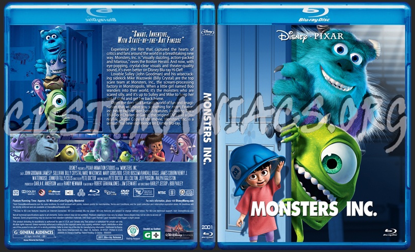 Monsters Inc. blu-ray cover