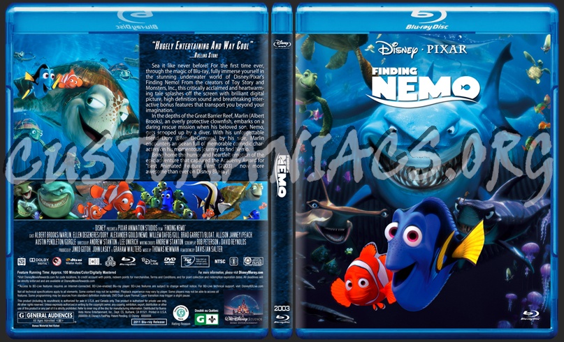 Finding Nemo blu-ray cover