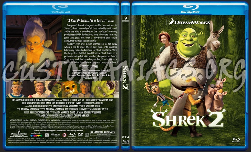 Shrek 2 blu-ray cover