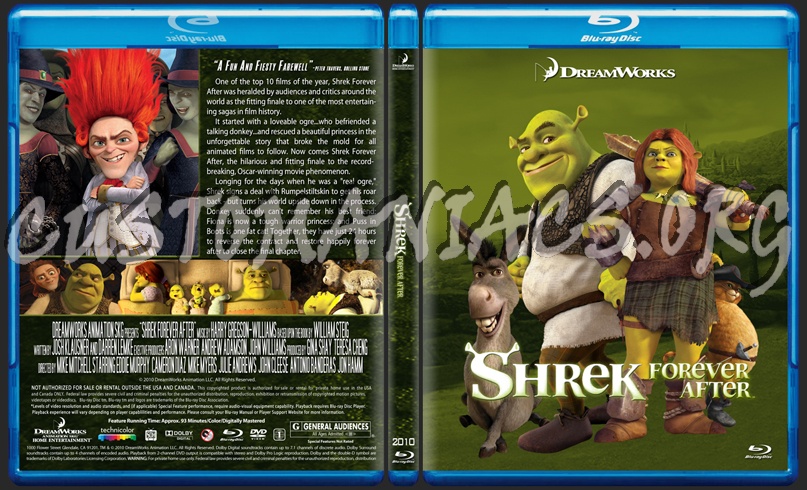 Shrek Forever After blu-ray cover