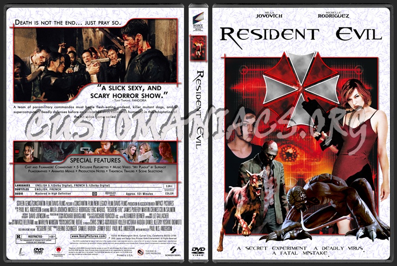 Resident Evil dvd cover