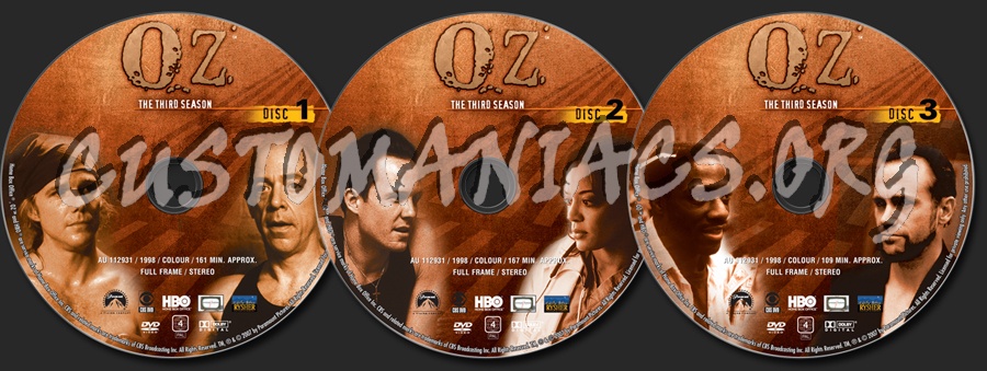 OZ Season 3 dvd label