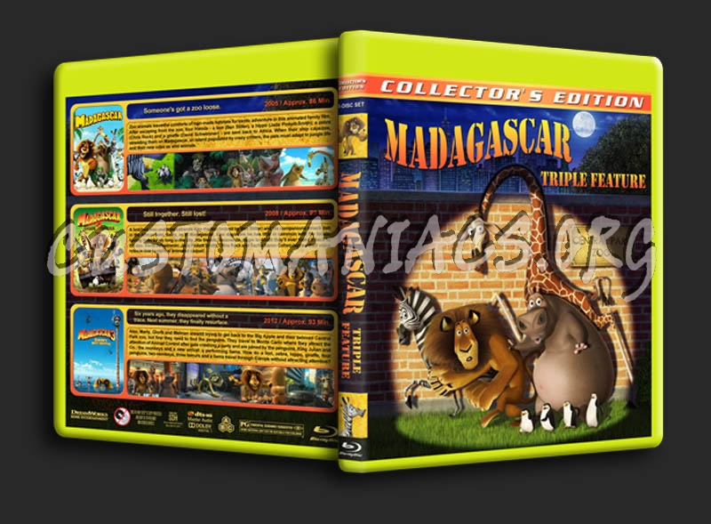 Madagascar Triple Feature blu-ray cover