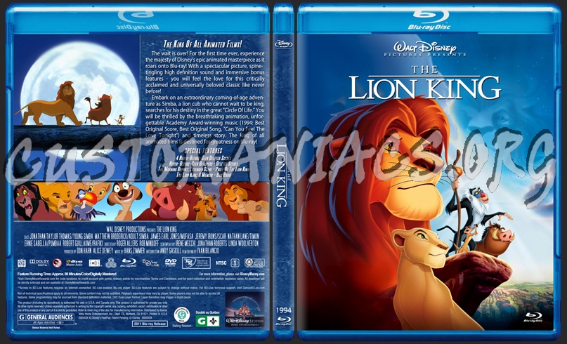 The Lion King blu-ray cover