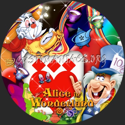 Alice In Wonderland dvd label