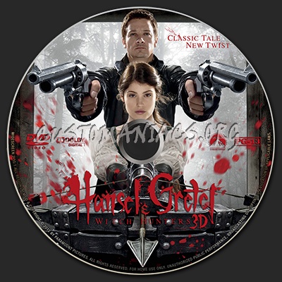 Hansel and Gretel Witch Hunters 3D dvd label
