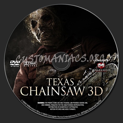 Texas Chainsaw 3D dvd label