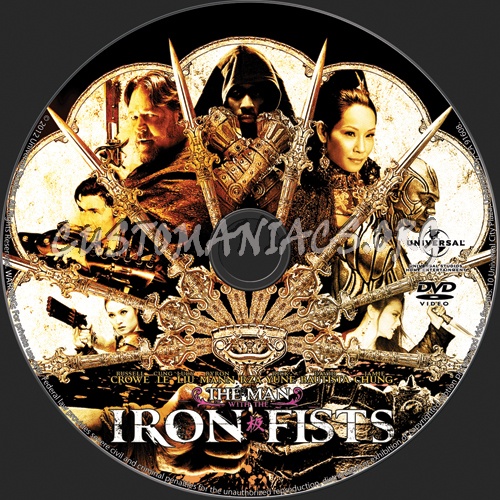 The Man with the Iron Fists dvd label